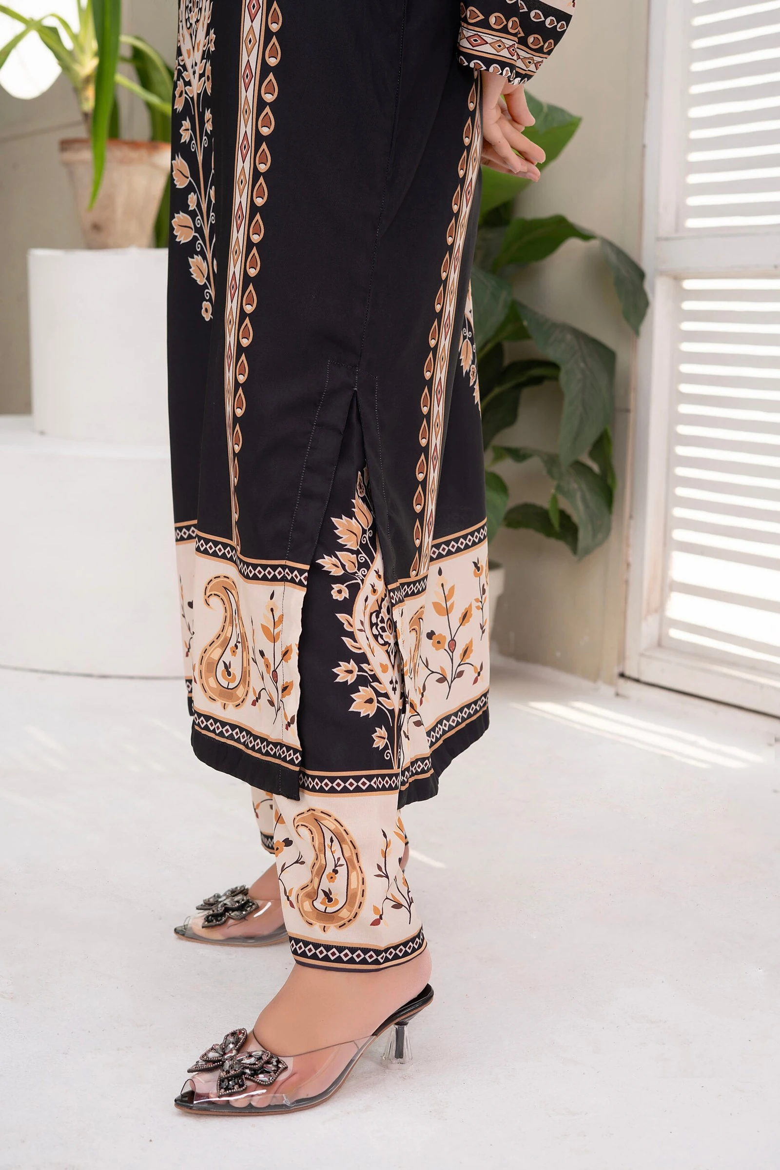 Raunaq 2PC - Black Embroidered Suit - Image 3