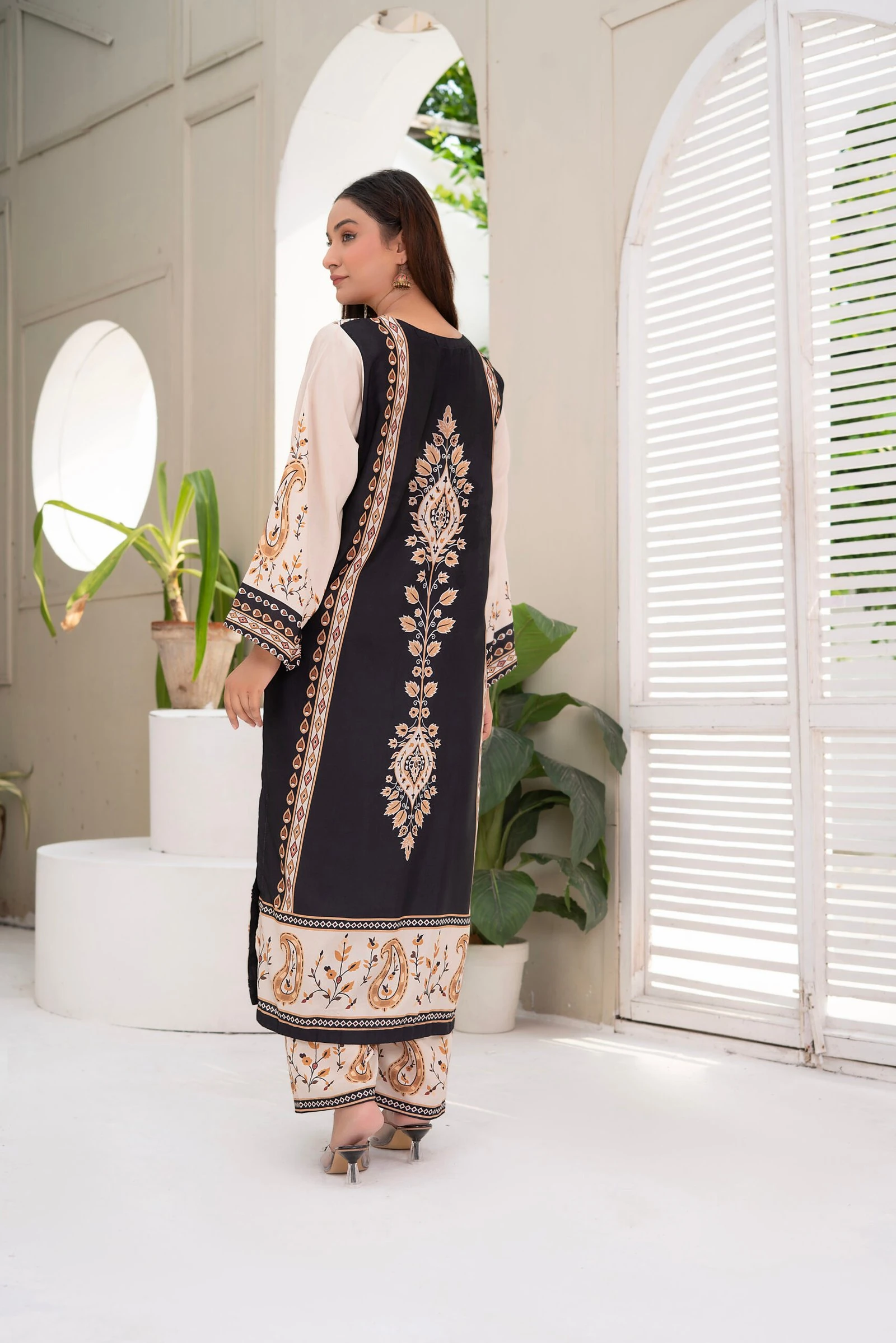 Raunaq 2PC - Black Embroidered Suit - Image 4